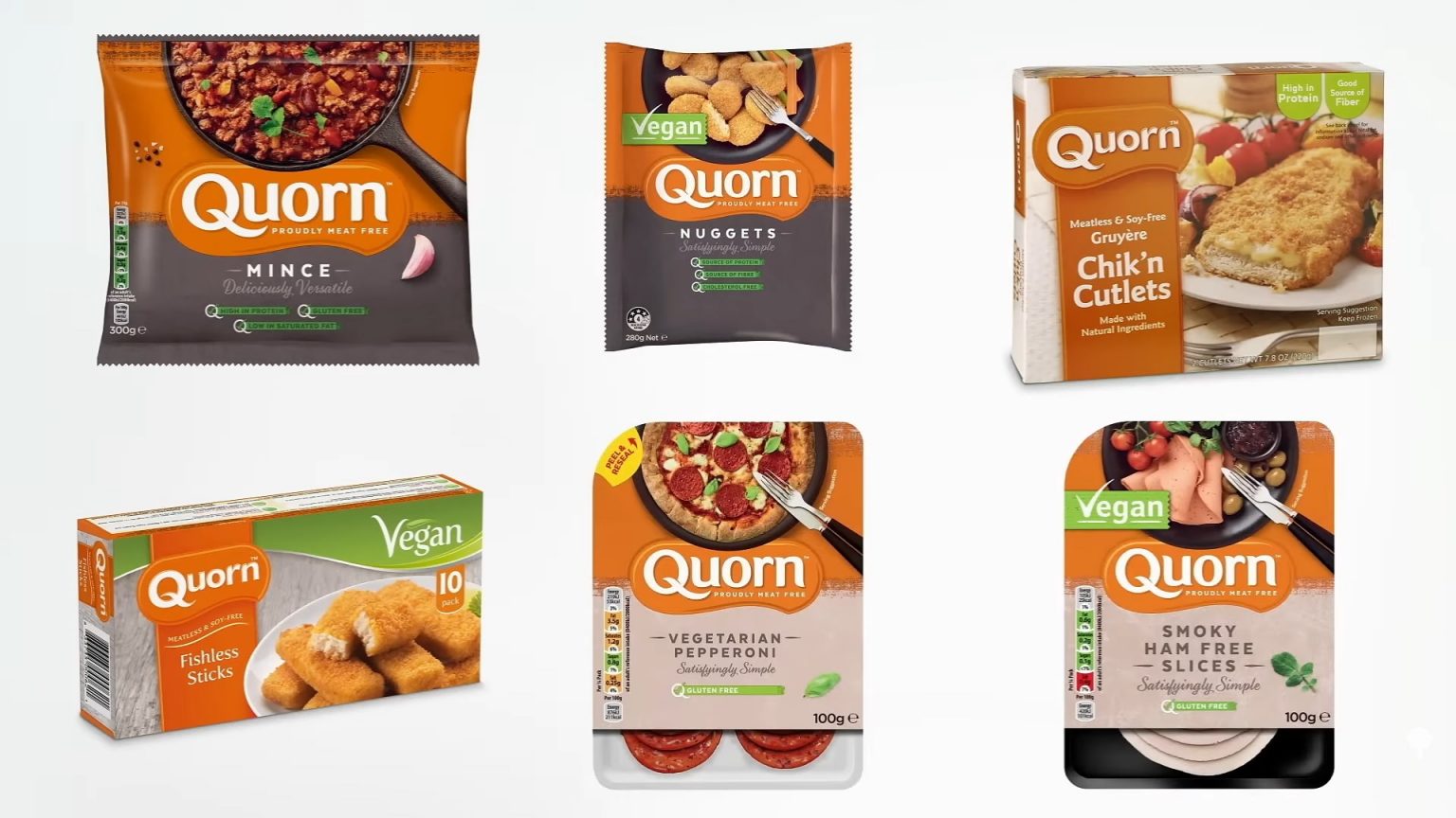 various packages of quorn products