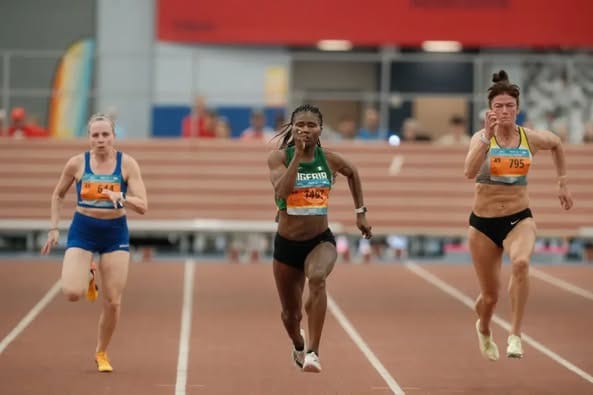Toyin Augustus Wins Women's 60m At World Masters Athletics Indoor Championships