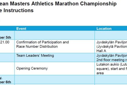 Jyväskylä 2025 EMA Marathon Championship – Athlete Instructions - EMA