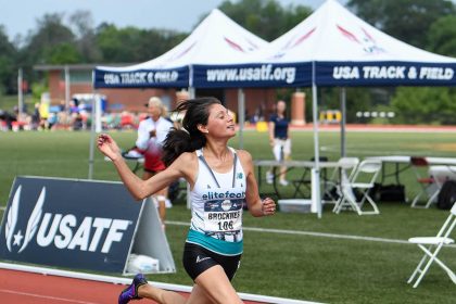 Roxanne Brockner running the 100 meters