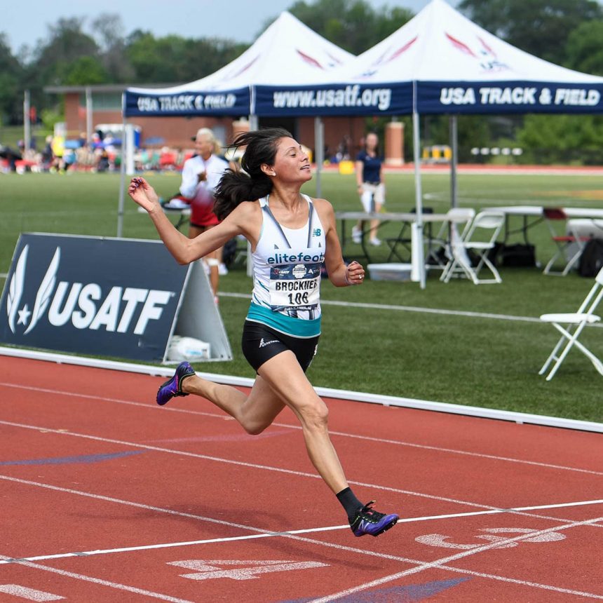 Roxanne Brockner running the 100 meters